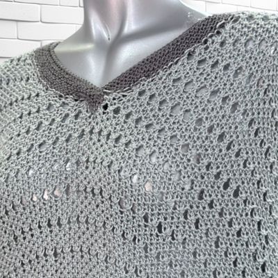 **HOY** Jersey de ganchillo  color Gris Talla ÚNICA