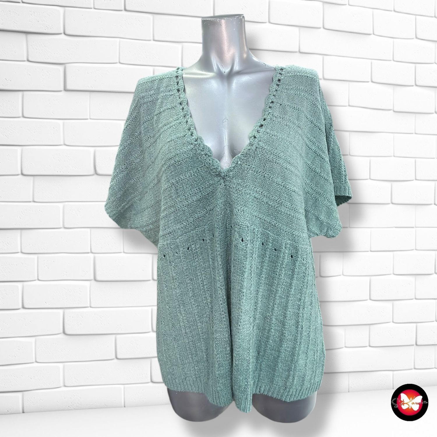 **HOY** Jersey de ganchillo ZENDRA color Verde Talla L/XL