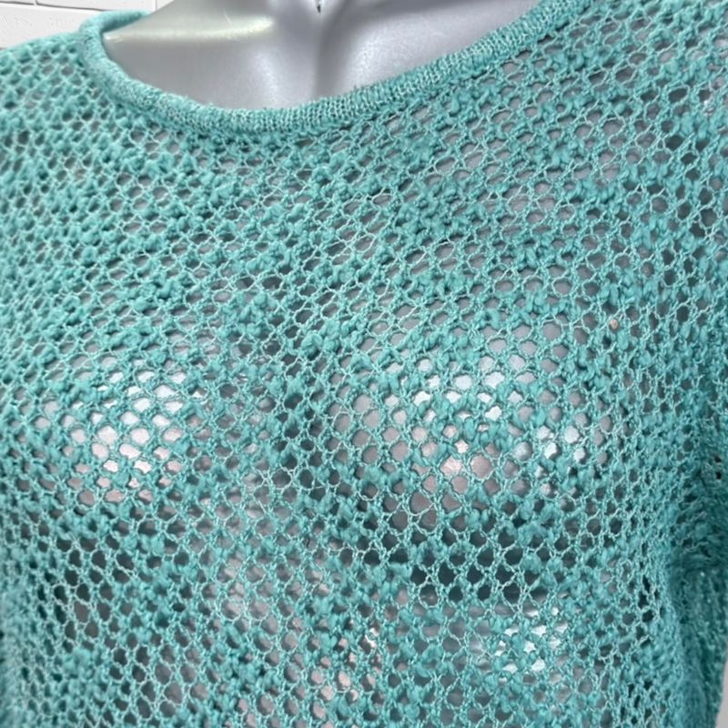 Jersey de ganchillo  color Turquesa Talla XS