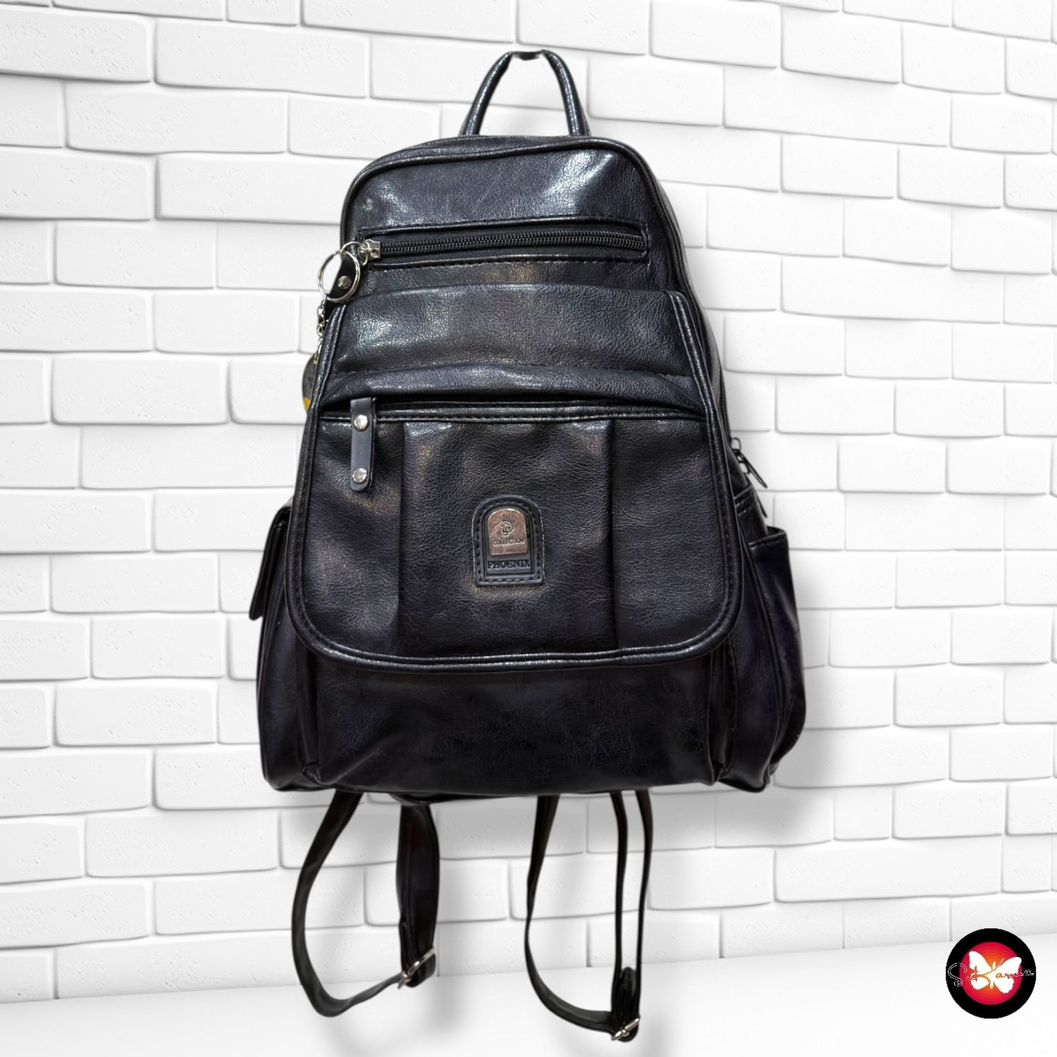 **HOY** Mochila de piel sintética  color Negro Talla MEDIANO