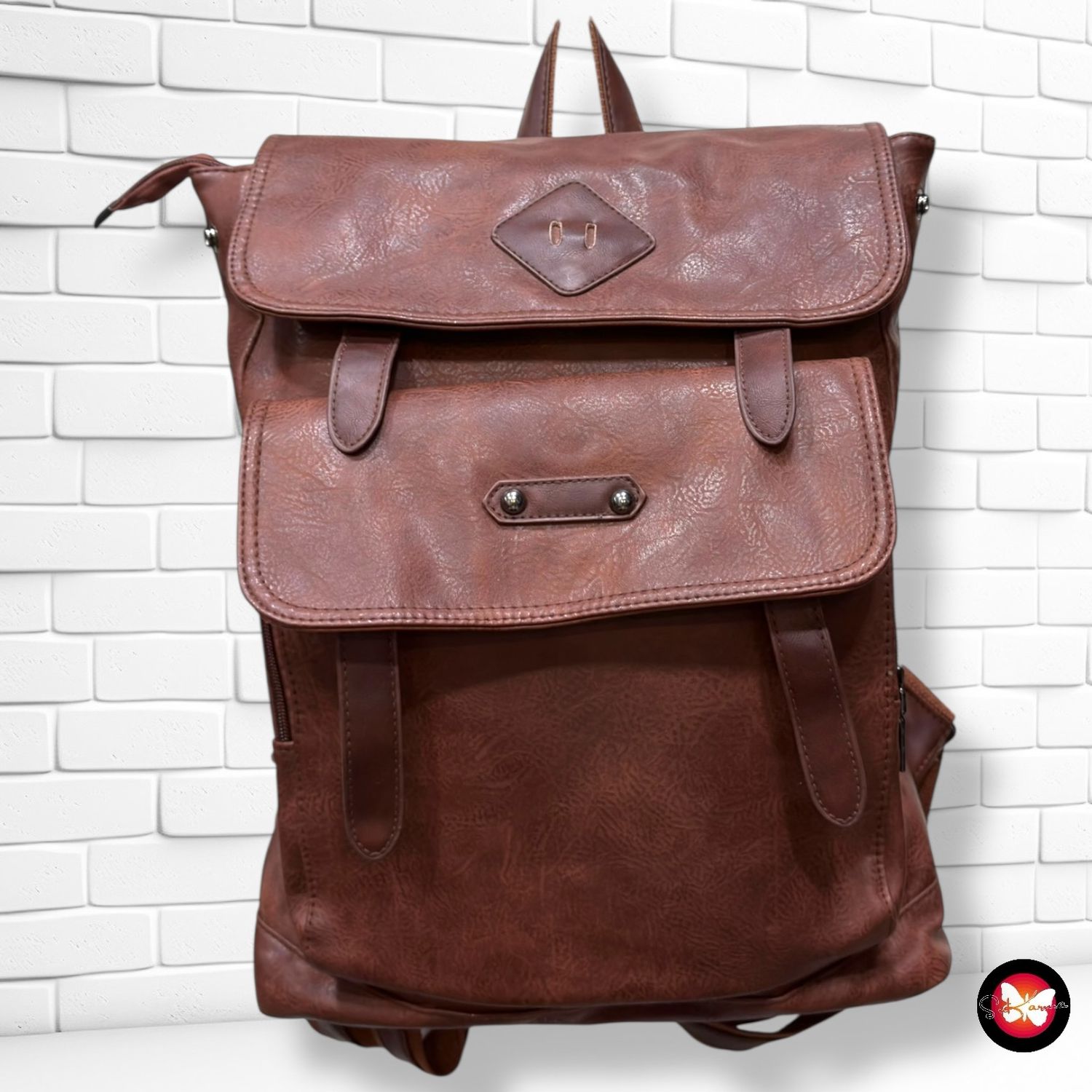 **HOY** Mochila de piel sintética  color Marrón Talla GRANDE