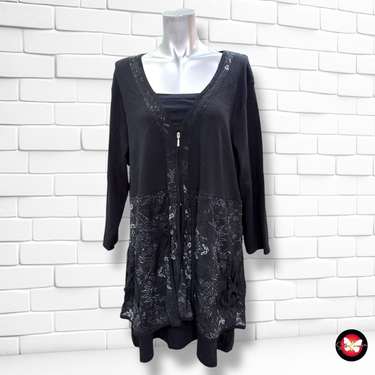 **HOY** Blusa con cremallera SONJA BLANK color Negro Talla 46/48