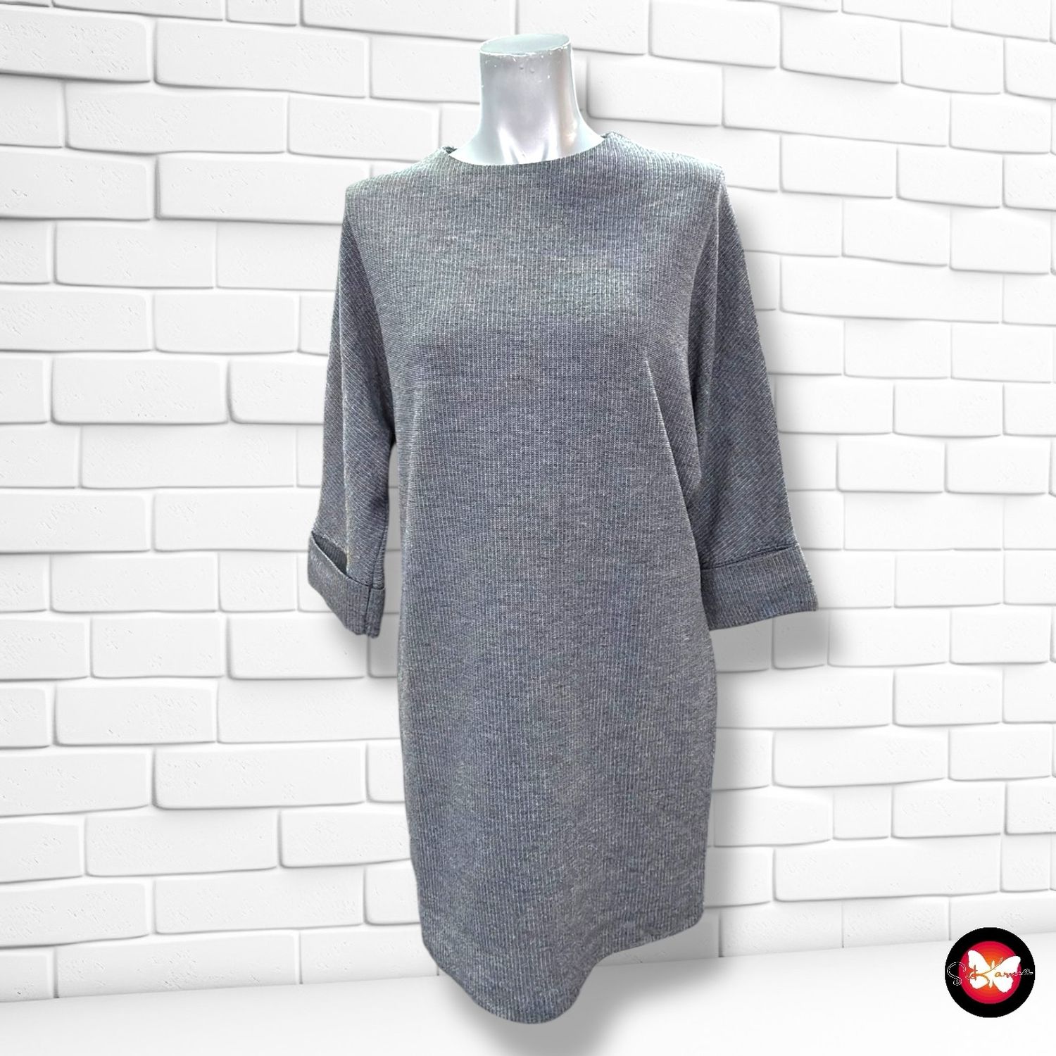 **HOY** Blusa larga de media manga  ZARA color Gris Talla S