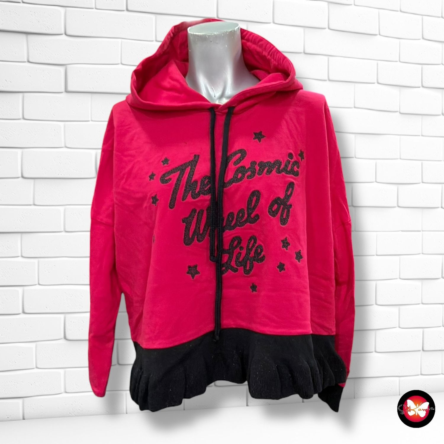**HOY** Sudadera con bajo de jersey  color Rojo y negro Talla S