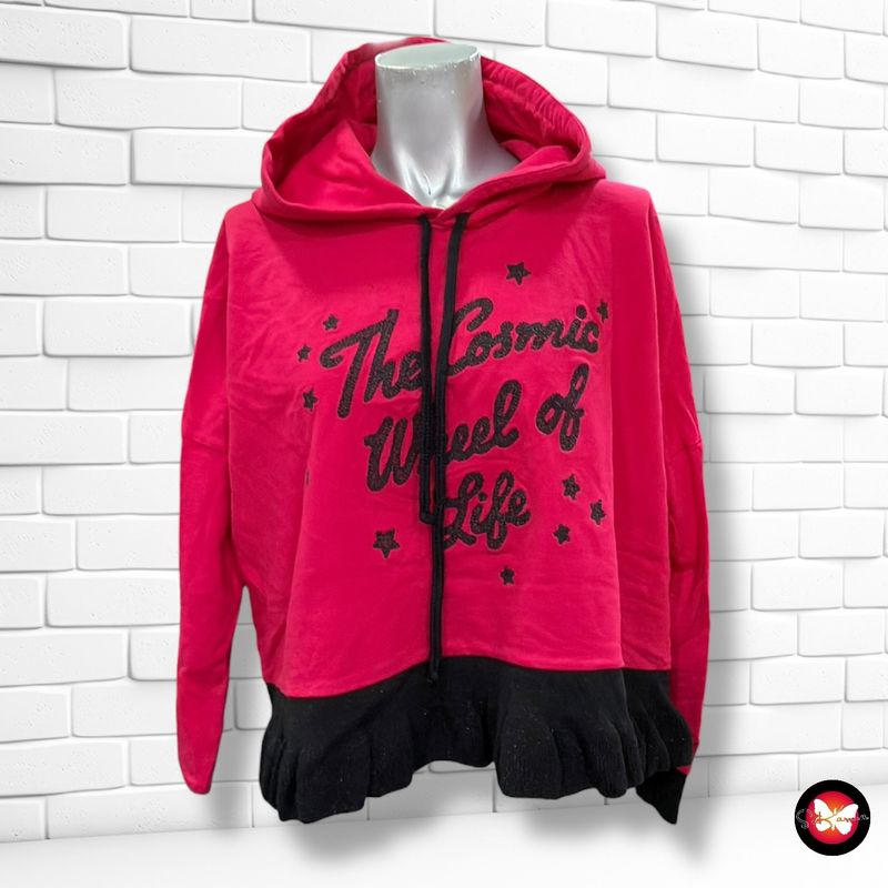 **HOY** Sudadera con bajo de jersey  color Rojo y negro Talla S