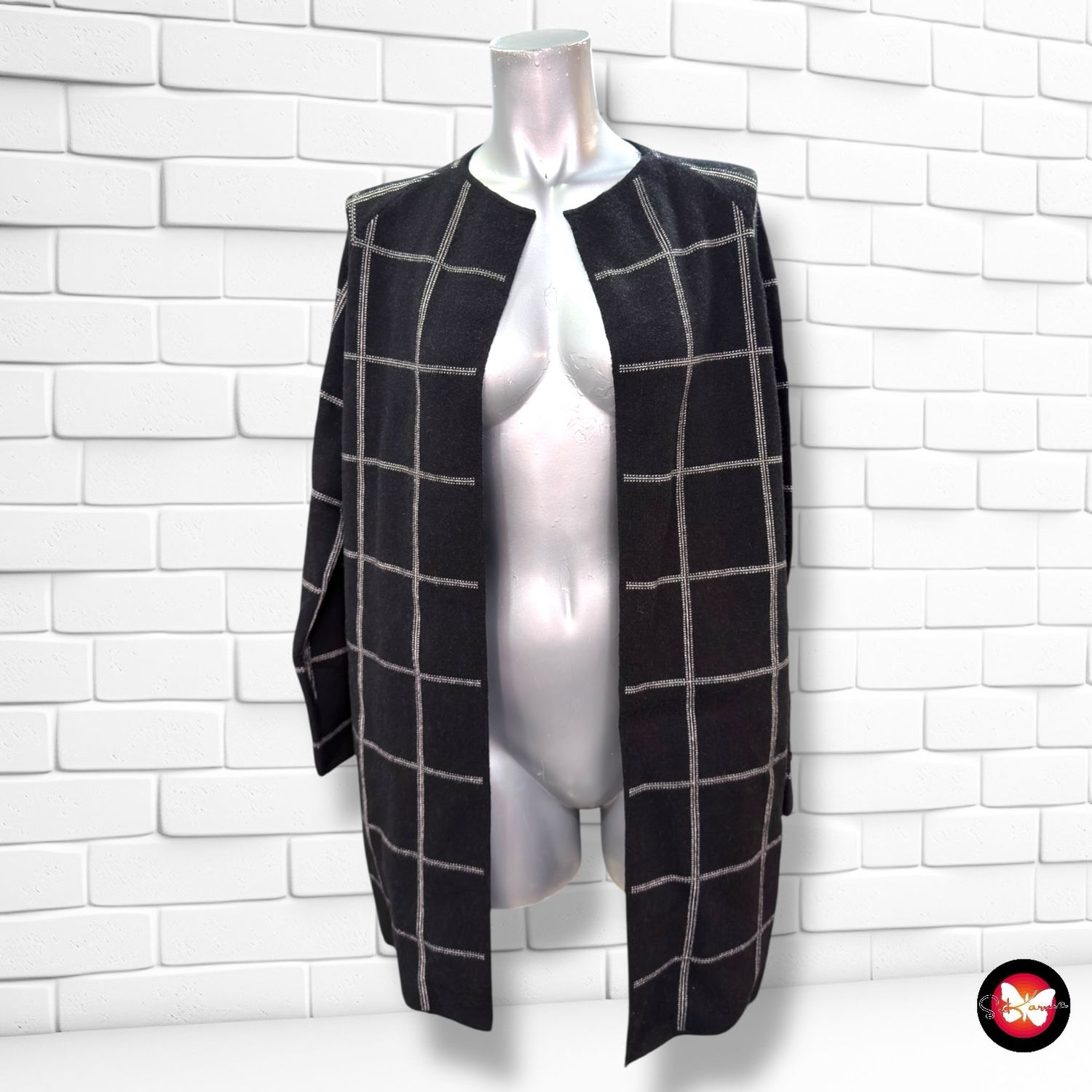**HOY** Chaqueta de punto de cuadros SFERA COLLECTION color Negro y blanco Talla M