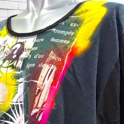 **HOY** Camiseta de manga larga con espalda satinada  color Negro y varios Talla 46