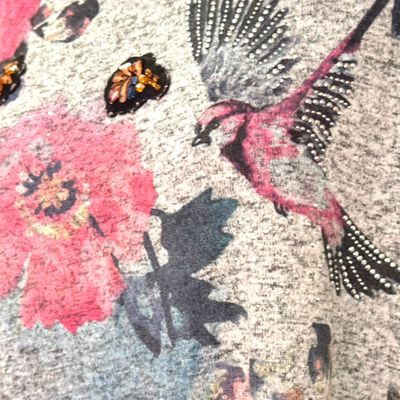 **HOY** Jersey de media manga con estampado y brillos  CANDA color Gris Talla XL