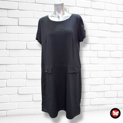 **HOY** Vestido de entretiempo de manga corta YESSICA color Negro Talla 44