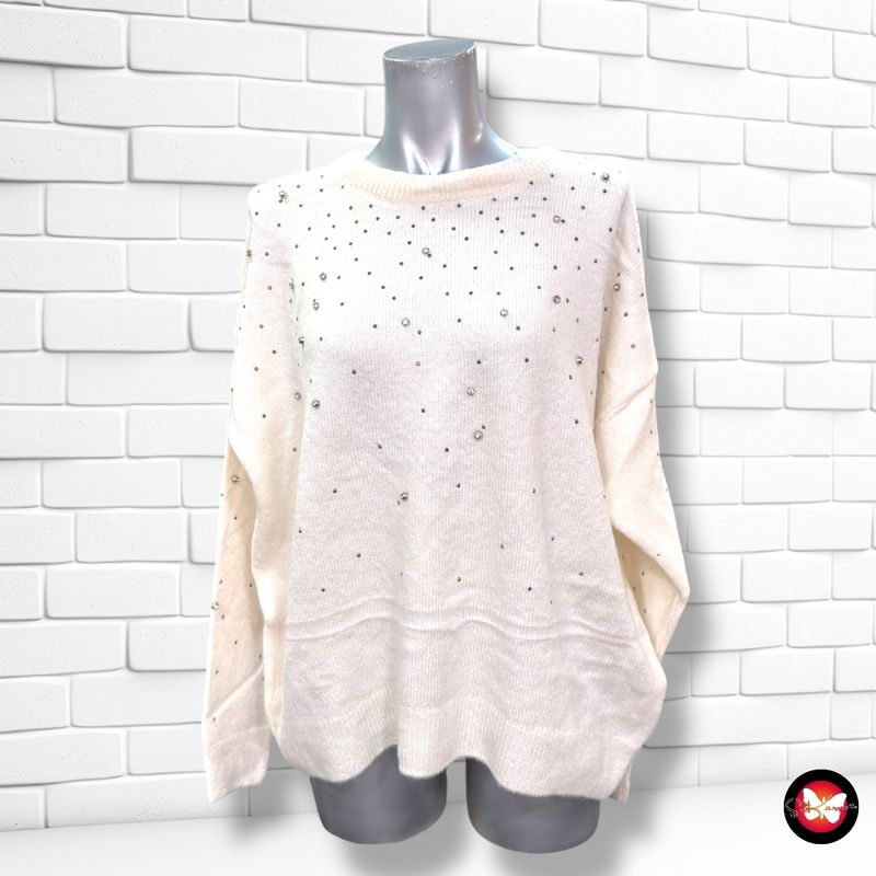 **HOY** Jersey de manga larga con brillitos C&amp;A color Hueso Talla M