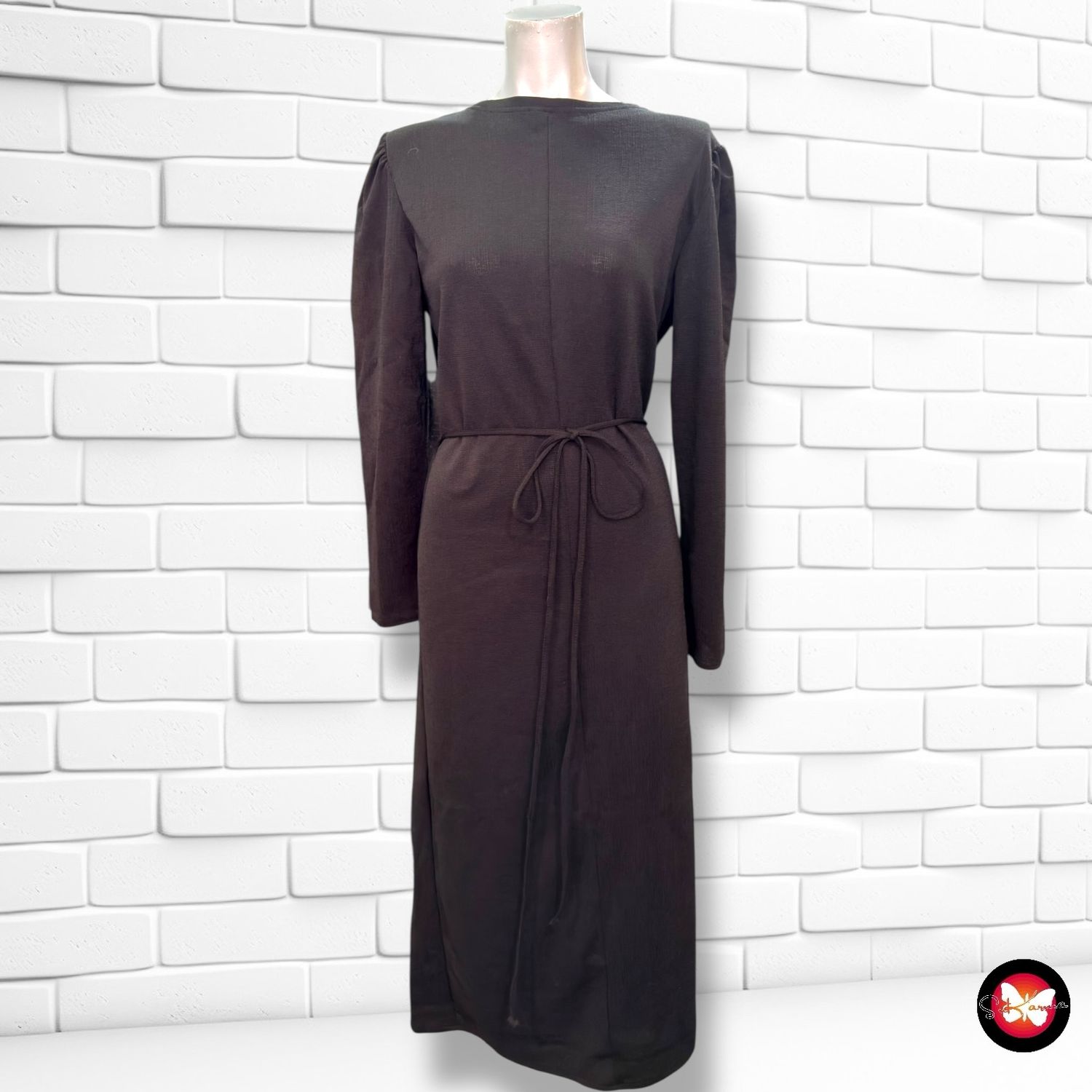 **HOY** Vestido de mangas abullonadas ZARA color Negro Talla M