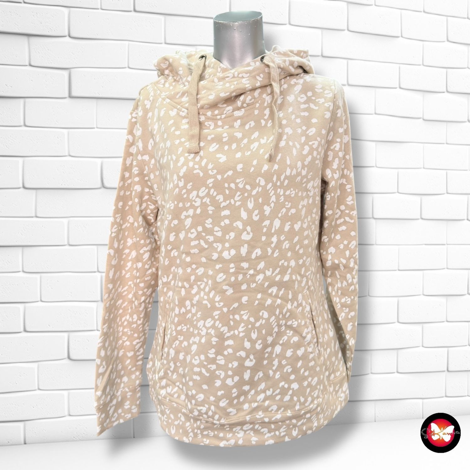**HOY** Sudadera animal print con capucha EVER.ME color Beige y blanco Talla S