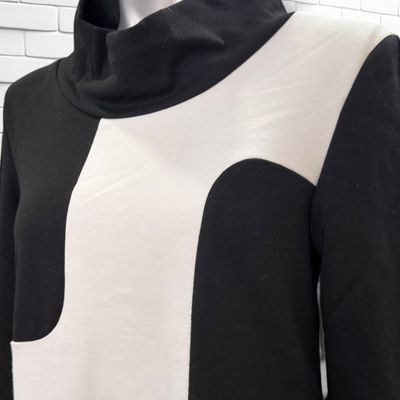 **HOY** Vestido de media manga MONTEGO color Negro y blanco Talla 40