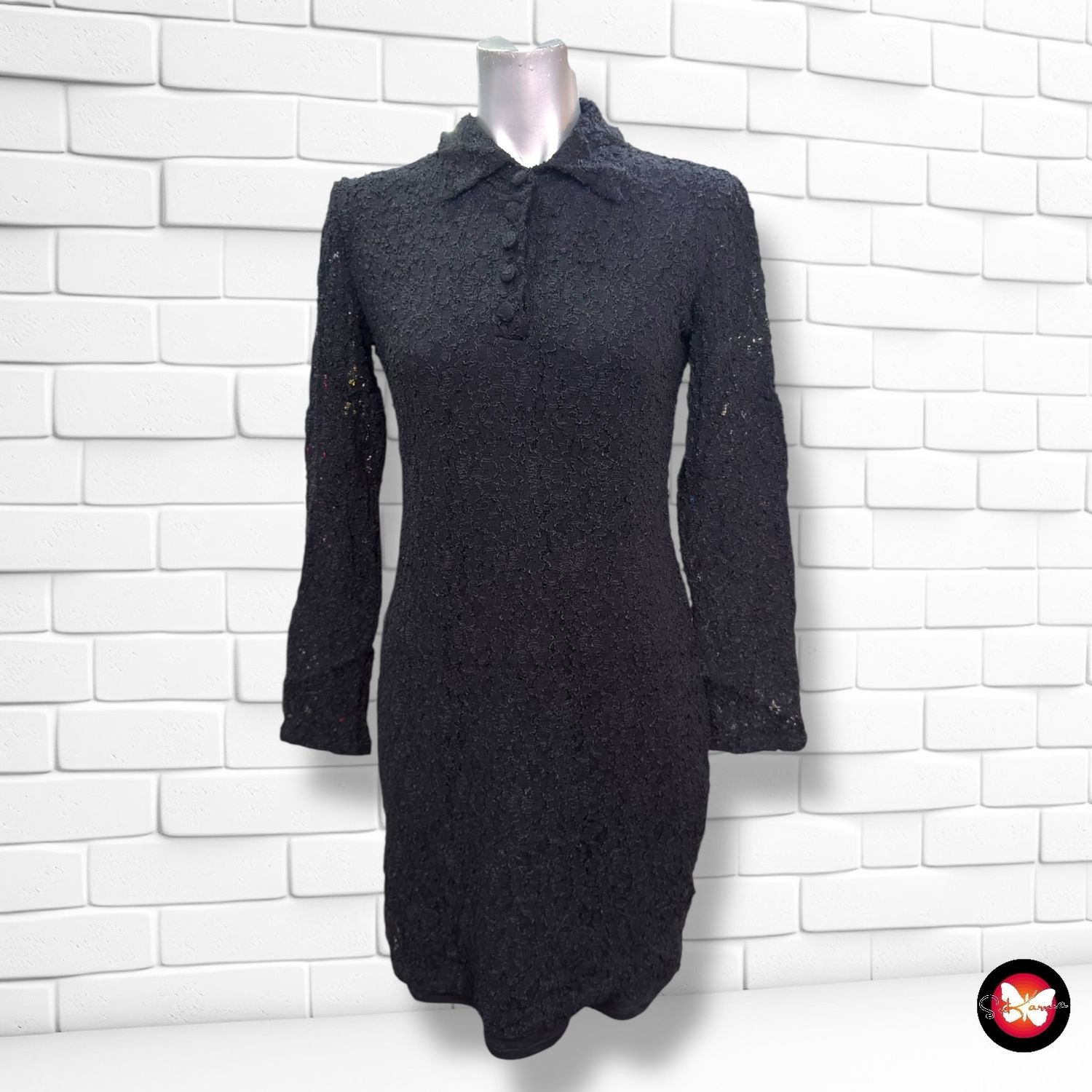 Vestido de noche de encaje H&amp;M color Negro Talla 38