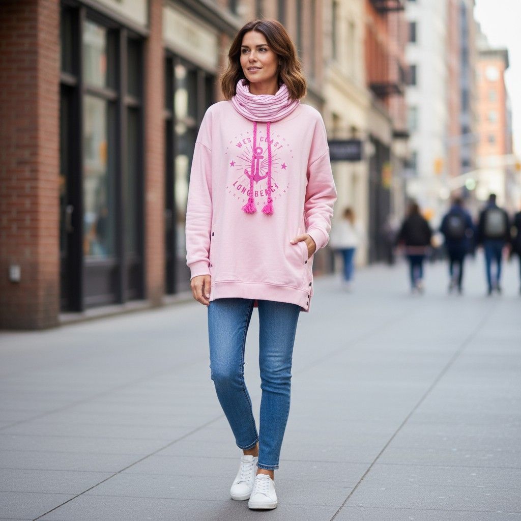 Sudadera WEST COAST - LONG BEACH · GINA color Rosa Talla 46