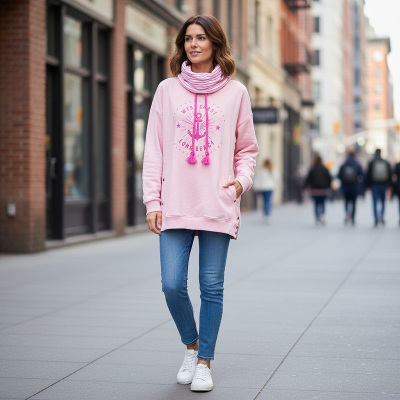 **HOY** Sudadera WEST COAST - LONG BEACH · GINA color Rosa Talla 46