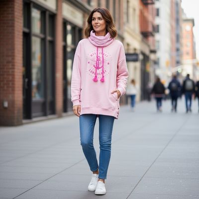 **HOY** Sudadera WEST COAST - LONG BEACH · GINA color Rosa Talla 46