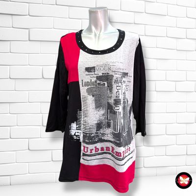 **HOY** Camiseta de media manga CANDA color Negro, gris y rojo Talla M