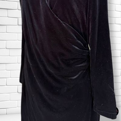 **HOY** Vestido de noche de terciopelo con drapeado MANGO color Negro Talla L