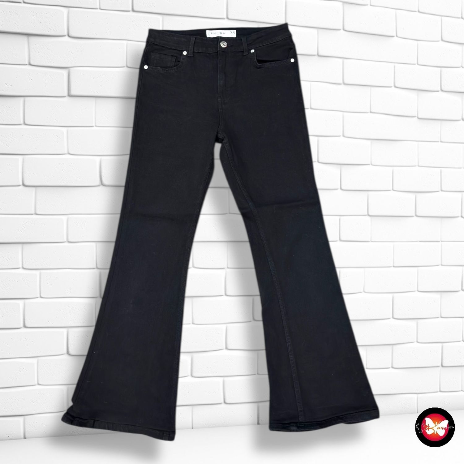 **HOY** Pantalón campana  AMISU color Negro Talla 38