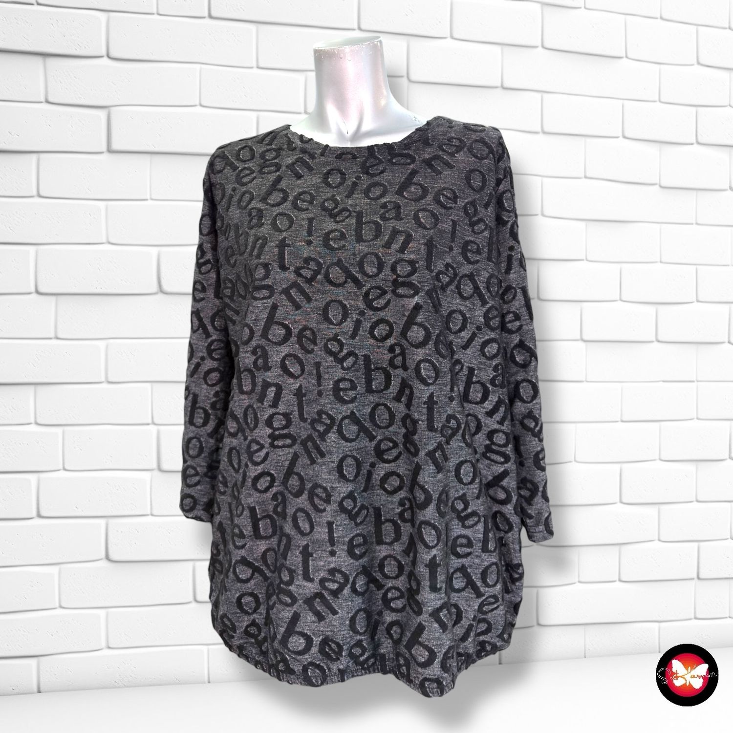 **HOY** Sudadera estampado letras GINA BENOTTI color Negro y gris Talla 44/46