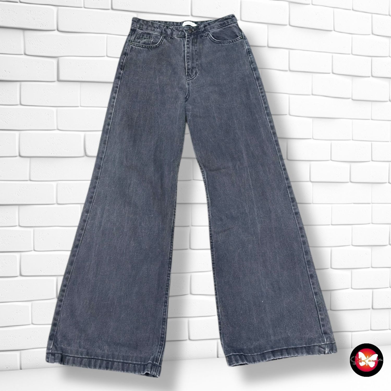 **HOY** Pantalón ancho de pierna ATMOSPHERE color Negro vaquero Talla S/M (W27)