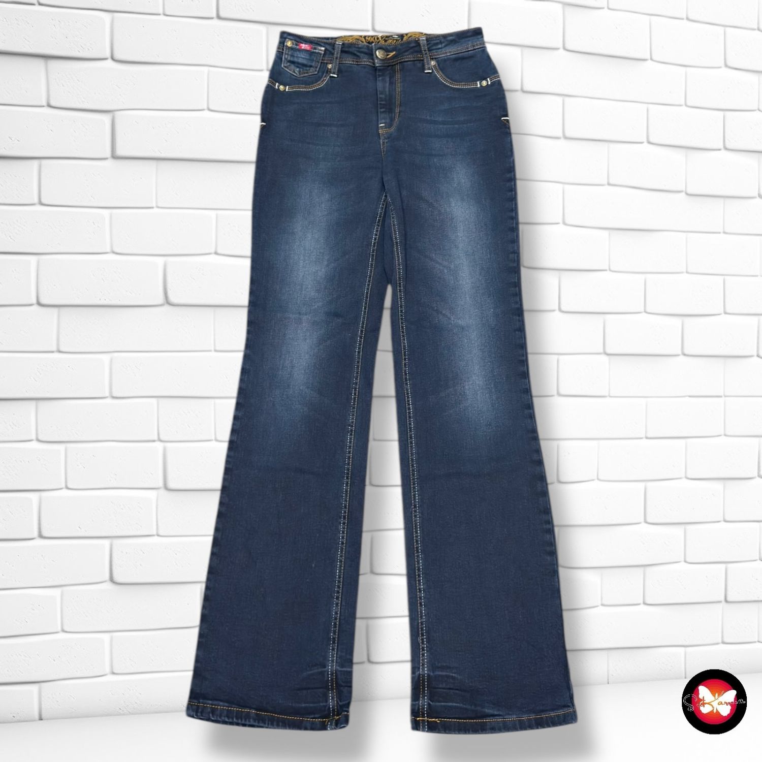 **HOY** Pantalón recto SOCCX color Azul vaquero oscuro Talla 38