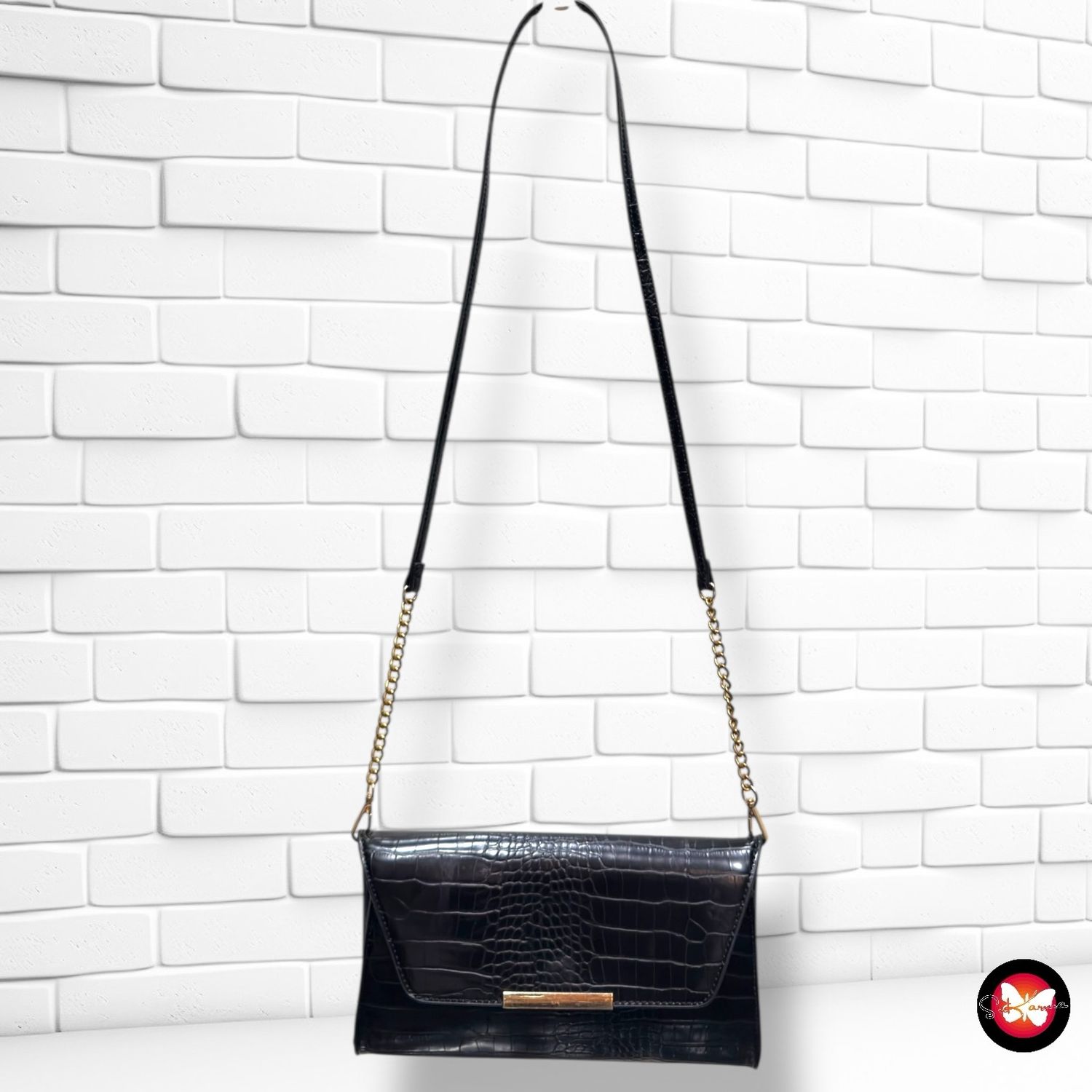 **HOY** Bolso bandolera de piel sintética de noche  color Negro Talla PEQUEÑO