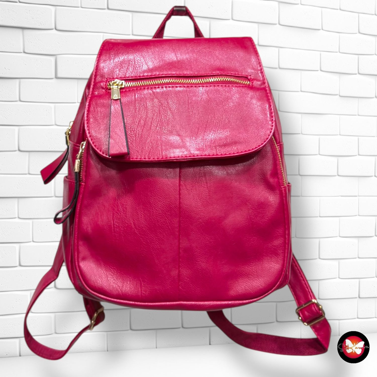 **HOY** Mochila de piel sintética  color Rojo Talla PEQUEÑO