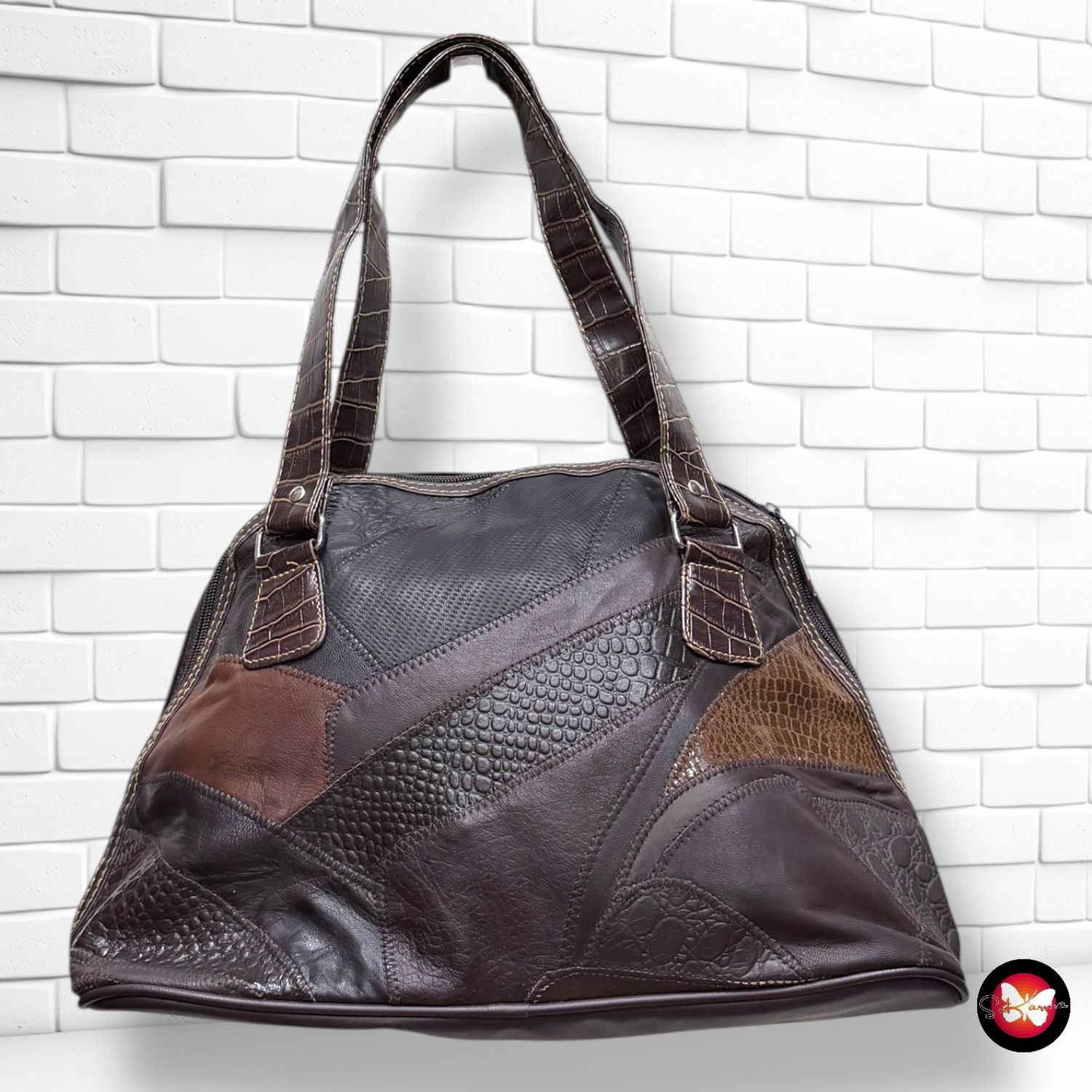 **HOY** Bolso de hombro de parches  color Marrón Talla MEDIANO