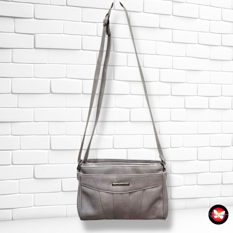 Bolso bandolera de piel sintética  color Gris Talla PEQUEÑO