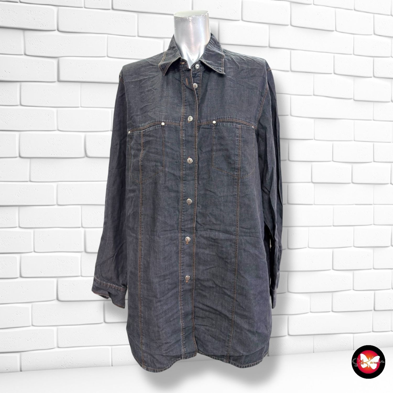 **HOY** Camisa de manga larga IN LINEA color Negro vaquero Talla 42