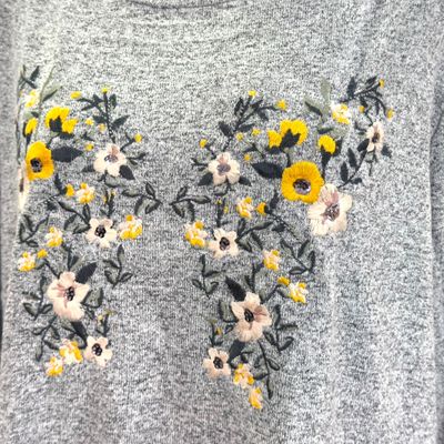 **HOY** Jersey de manga larga con flores bordadas TOM TAILOR color Gris Talla XXL