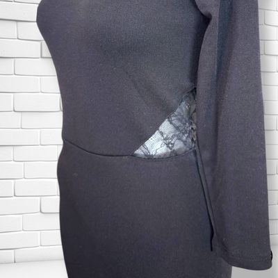 **HOY** Vestido de punto con encaje  color Negro Talla S