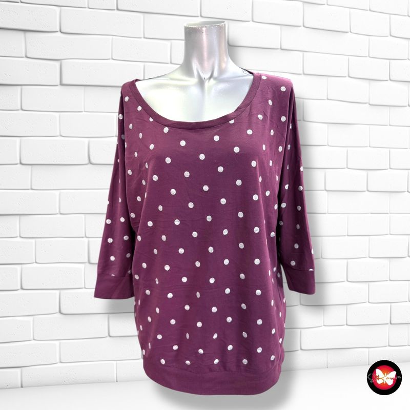 **HOY** Camiseta de lunares  Q/S color Uva y plateado Talla L