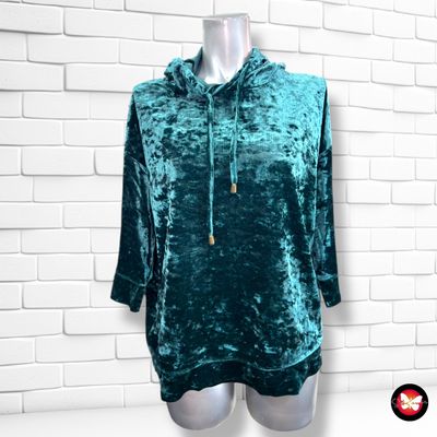 **HOY** Sudadera de terciopelo con espalda abierta  ONLY color Petróleo Talla S