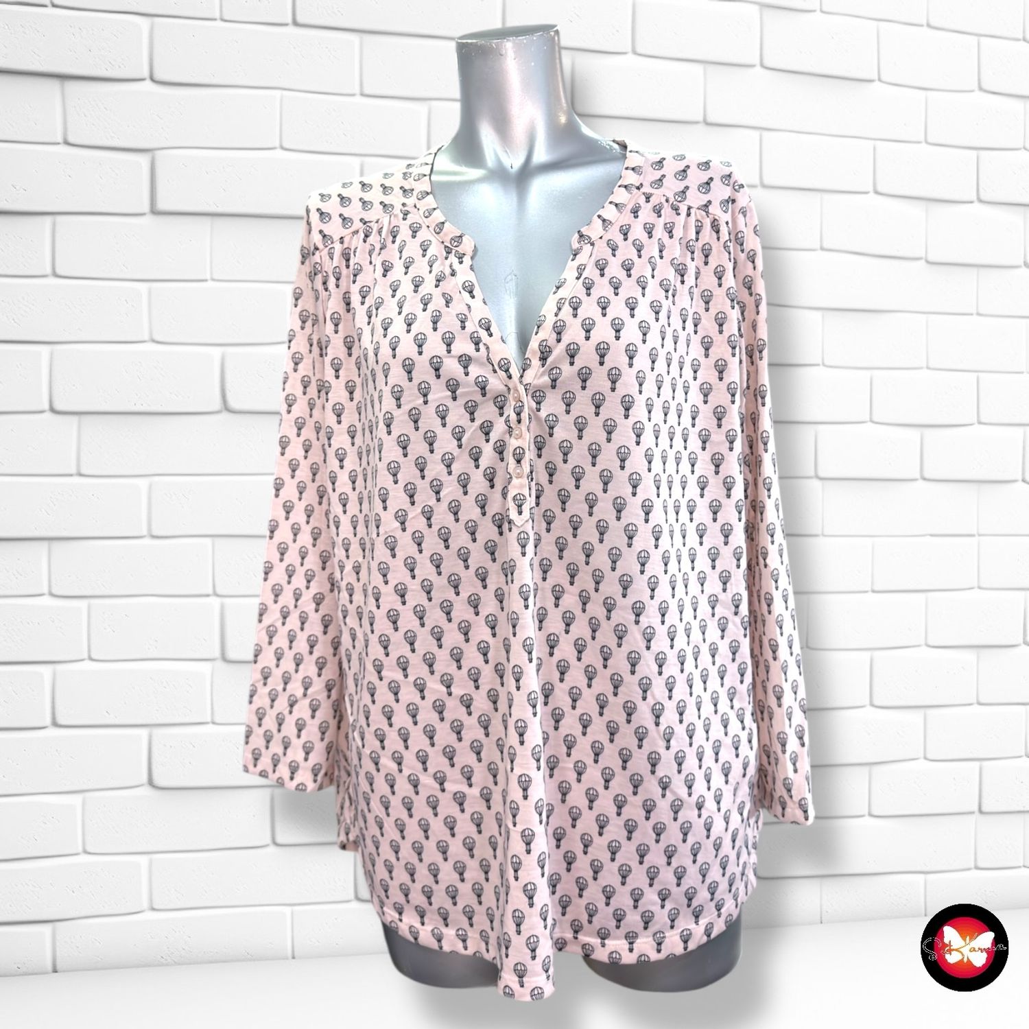 **HOY** Camiseta de manga larga H&amp;M color Rosa y negro Talla L