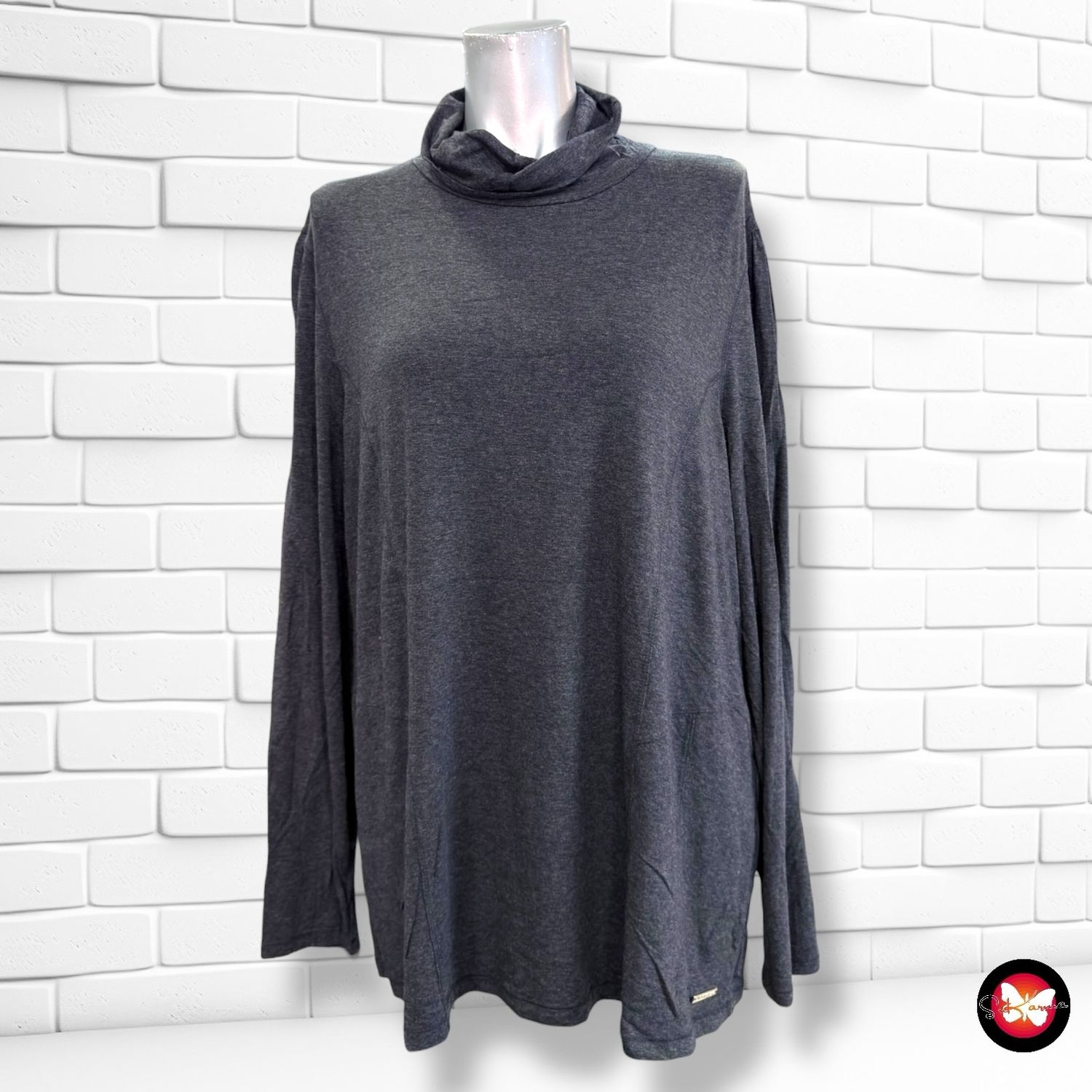 **HOY** Camiseta de manga larga y cuello alto BONITA color Gris Talla XL (grande)