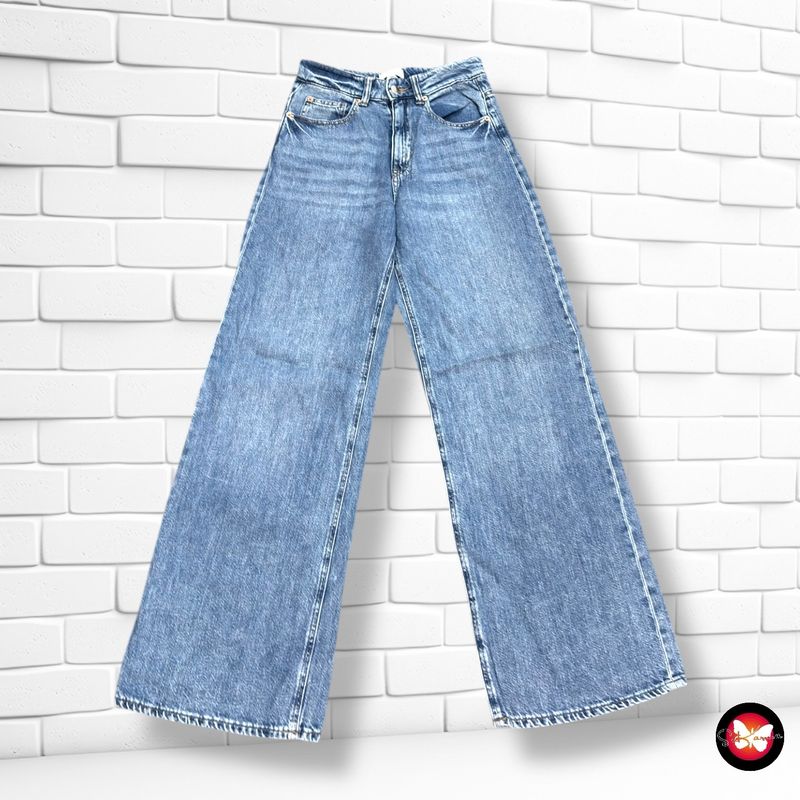 **HOY** Pantalón ancho de pierna H&amp;M color Azul vaquero Talla 36