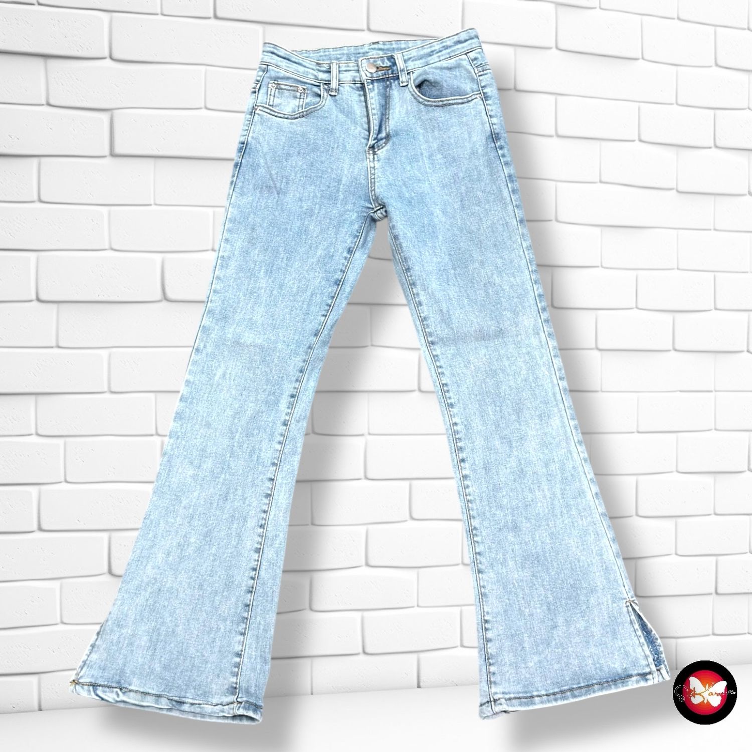 **HOY** Pantalón campana  color Azul vaquero Talla S