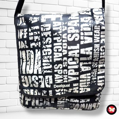 **HOY** Bolso bandolera DESIGUAL color Negro y blanco Talla GRANDE