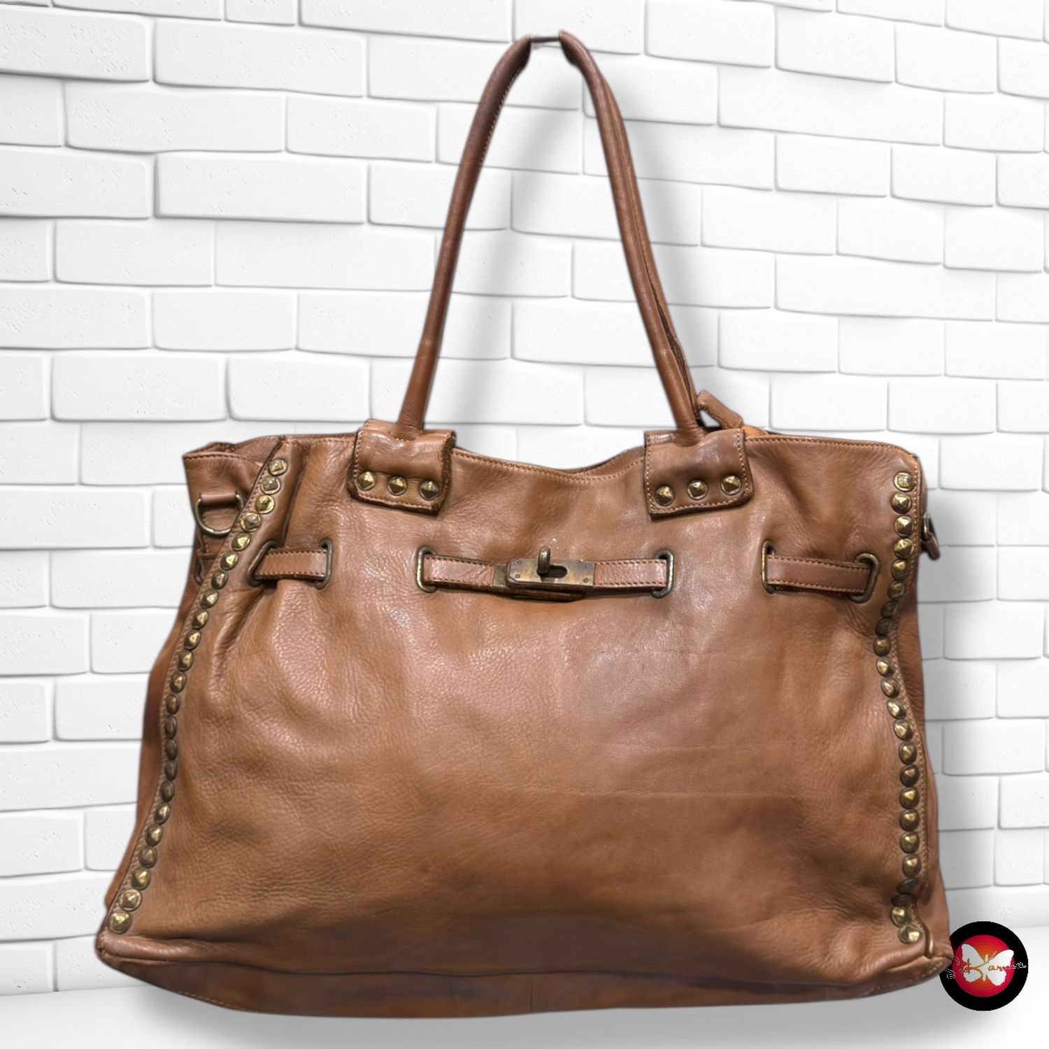 **HOY** Bolso de hombro de piel MILANO color Marrón Talla GRANDE