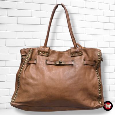 **HOY** Bolso de hombro de piel MILANO color Marrón Talla GRANDE
