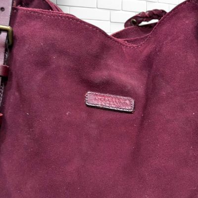 **HOY** Bolso bandolera / de hombro de ante LIEBERSKIND color Granate Talla GRANDE