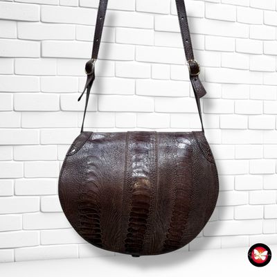 **HOY** Bolso bandolera de piel efecto cocodrilo color Marrón Talla PEQUEÑO