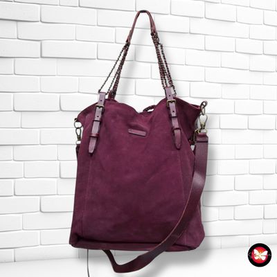 **HOY** Bolso bandolera / de hombro de ante LIEBERSKIND color Granate Talla GRANDE