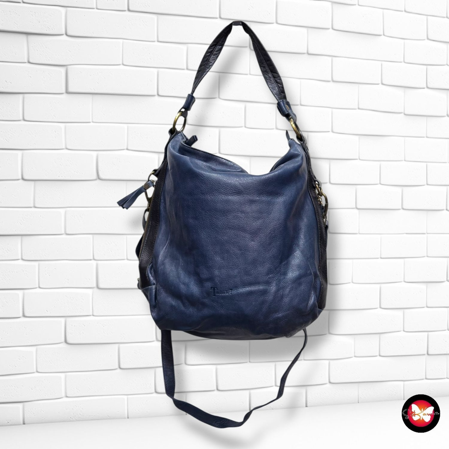 **HOY** Bolso bandolera / de hombro de piel THINK! color Azul Talla GRANDE