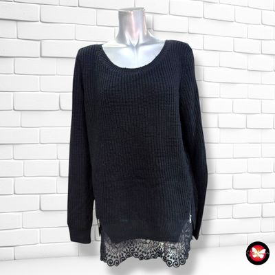 **HOY** Jersey de manga larga con encaje GINA color Negro Talla 40