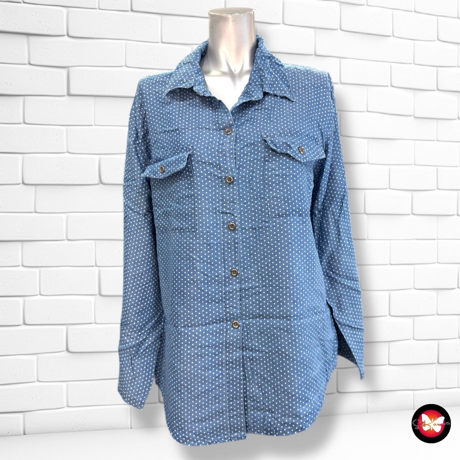 **HOY** Camisa vaquera de lunares  color Azul Talla 40