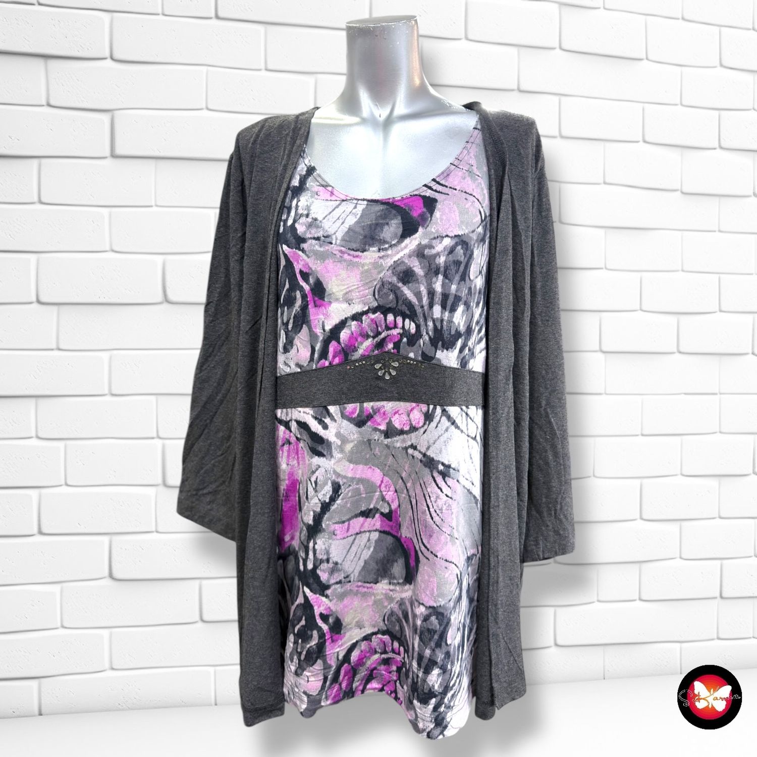 **HOY** Blusa + chaqueta RABE color Gris y rosa Talla 46